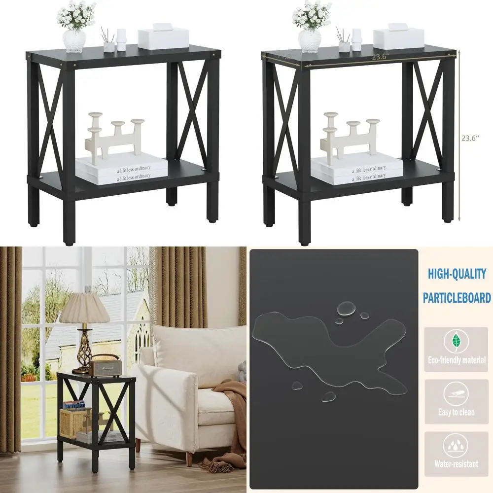 

Тумбочка для хранения в стиле фермерского дома, тонкий торцевой столик для гостиной и спальни, большой приставной столик для дивана с полками для хранения