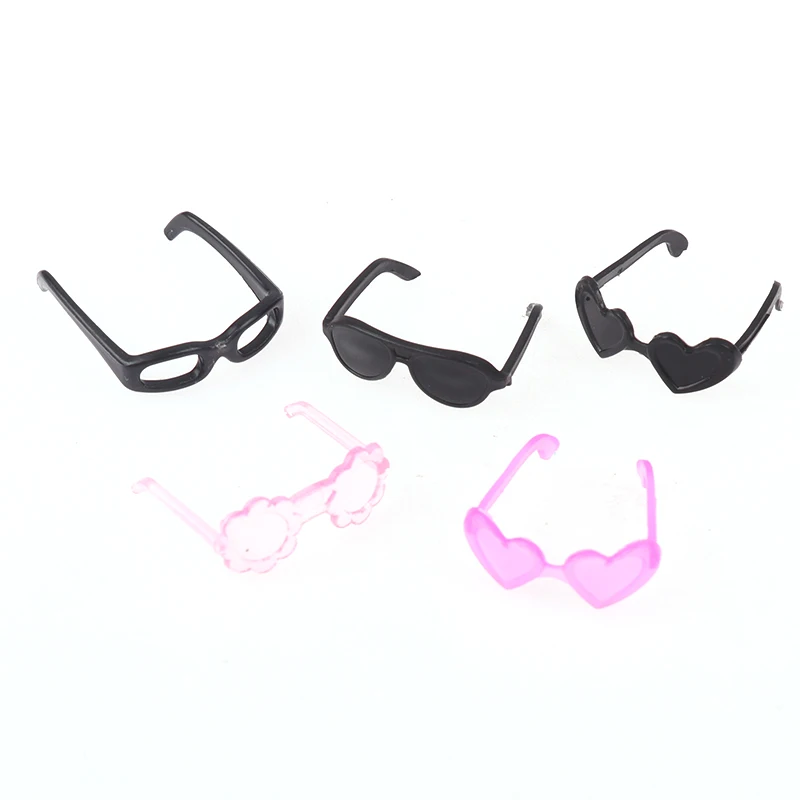 20PCS Mini Plastic Glasses Round Frame Eyewear Glasses For High Dolls Kids Toy Mini Eyeglasses Random Dolls Accessories