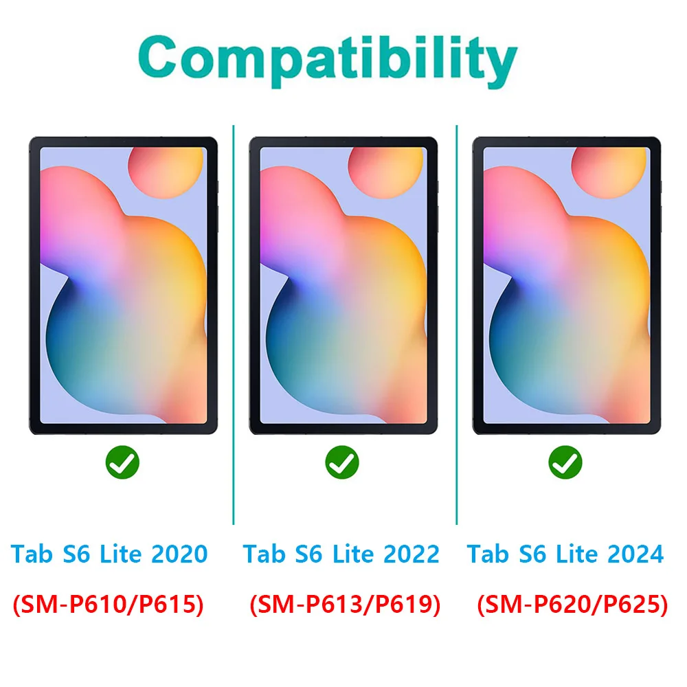 Hülle für Samsung Galaxy Tab S6 Lite 10.4 2024 2022 2020 (SM-P620/P625/P613/P619/P615/P610), weiche TPU-Hülle mit dreifach faltbarem Ständer – Detail 1