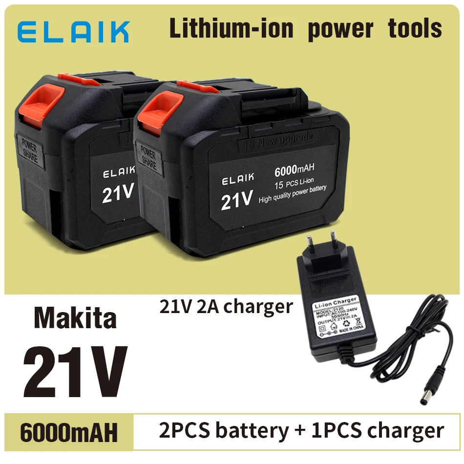 21V6AA Rechargeable lithium-ion battery High capacity cordless power tool battery, Makita 21V tool replacement battery