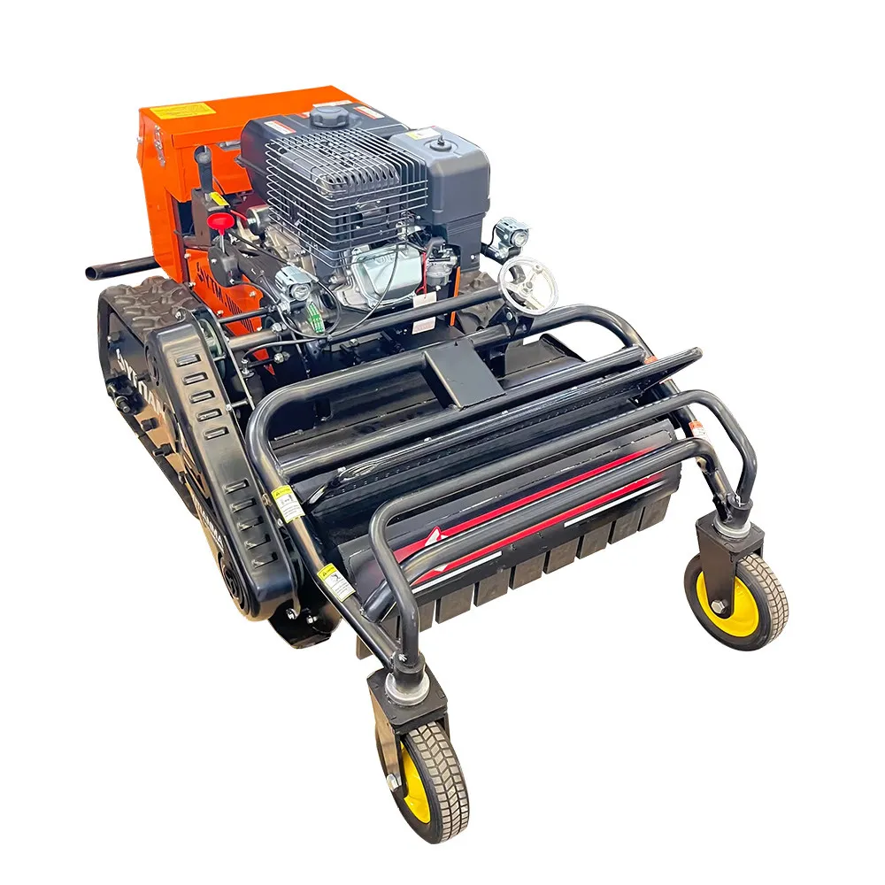 محرك الديزل آلة سحق وإرجاع العشب الخاصة ذاتية الدفع للتحكم عن بعد جزازة العشب الزاحفة