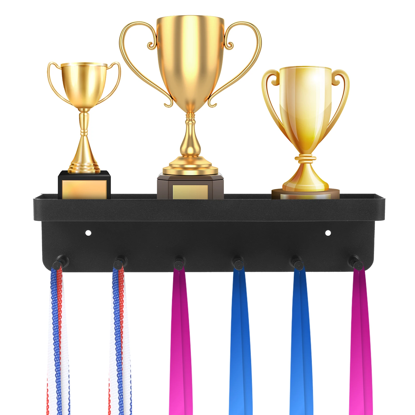 

Black Medal Display Holder Stainless Steel Wall Mounted Hanger Rack Shelf Storage Team Sports Commemorative Gifts