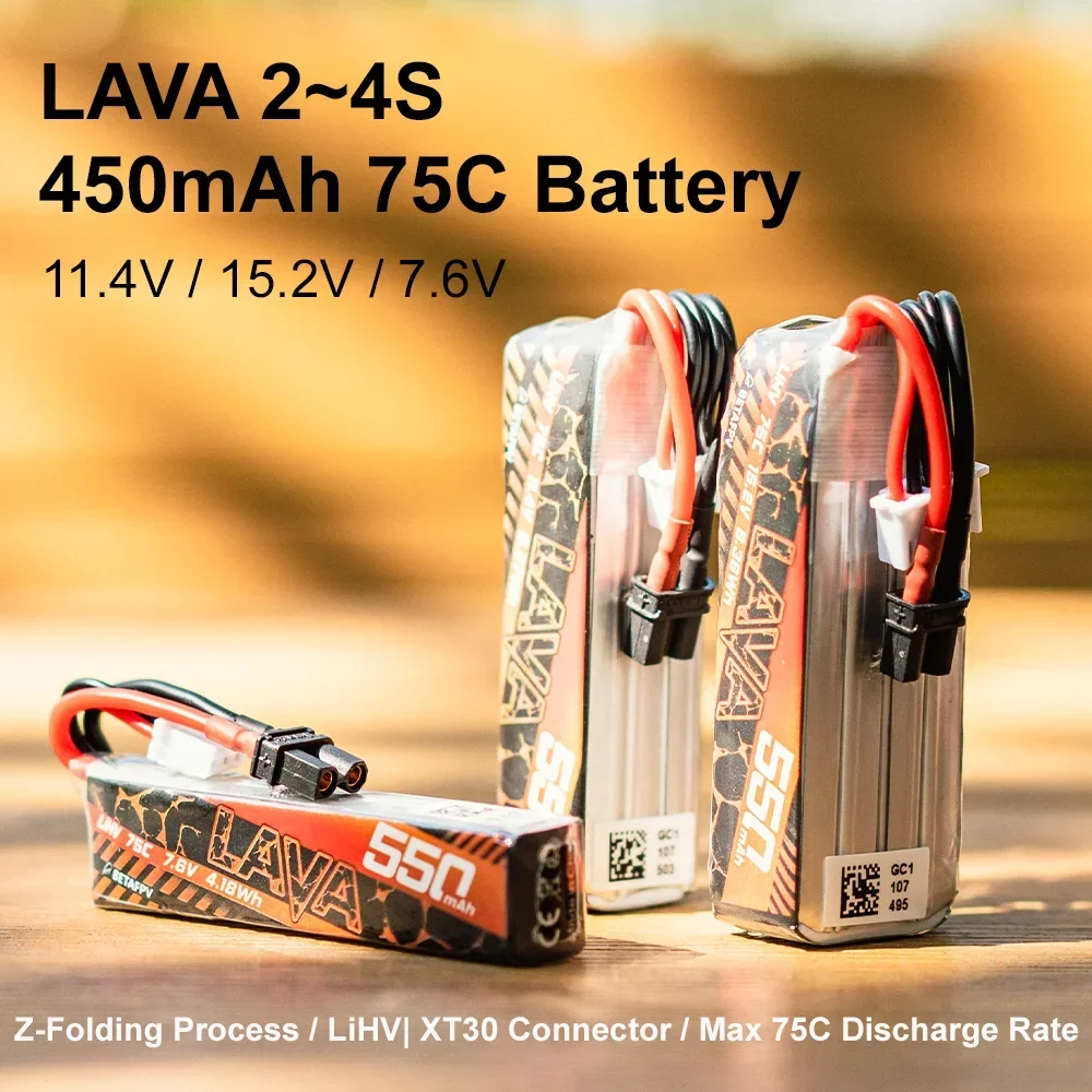 Bateria BETAFPV LAVA 2S/3S/4S 450mAh 75C (2szt)