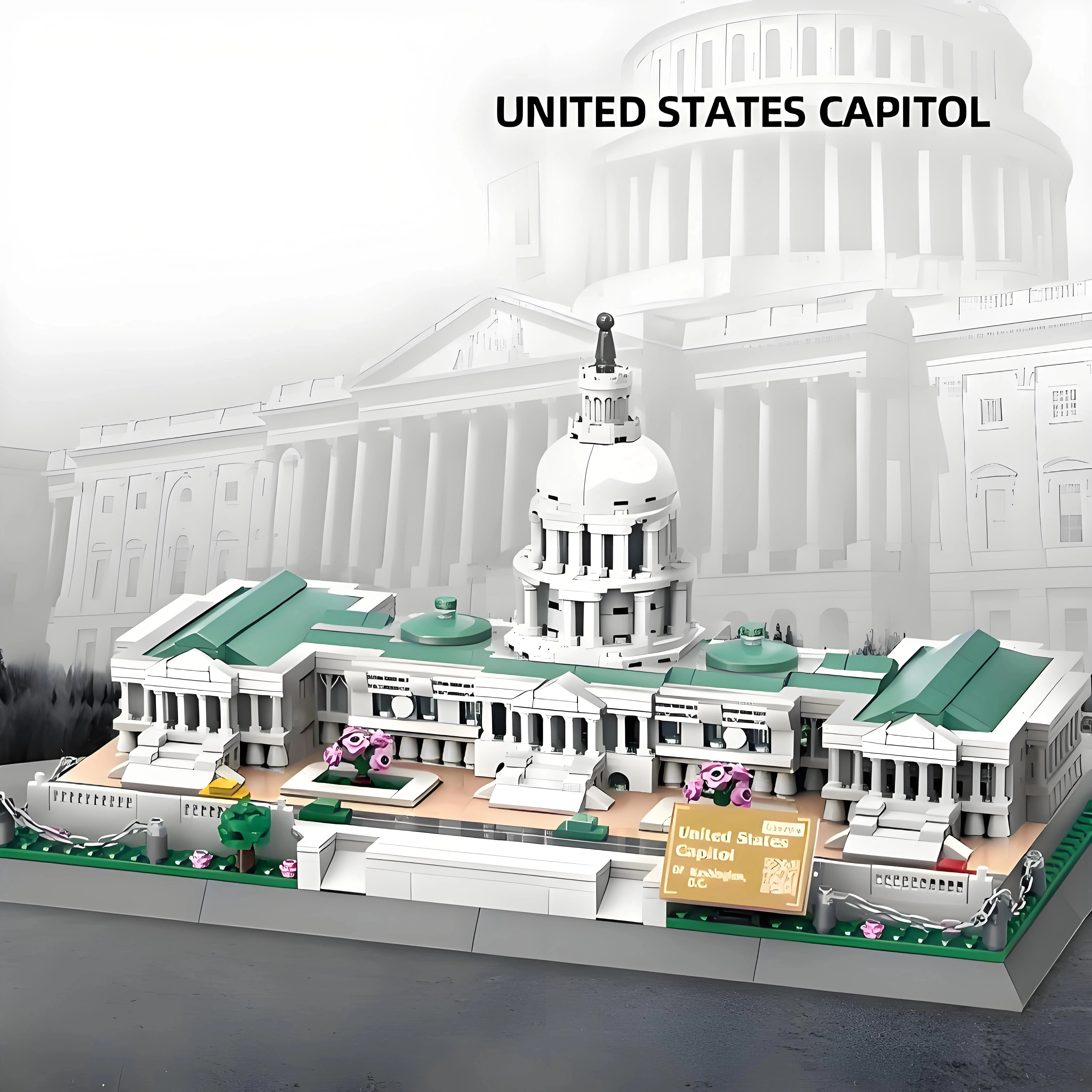 

World Architecture Street View Building Blocks The United States Capitol Bricks NO.5235 Model Toys Gifts For Kids Adults