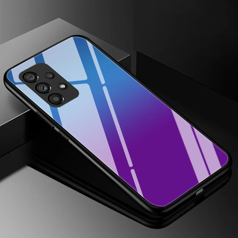 Gradient Tempered Glass Case For Samsung Galaxy S23 S22 Ultra S21 FE S20 S10 5G S10e S8 S9 Plus S7 Edge Protective Glass Cover