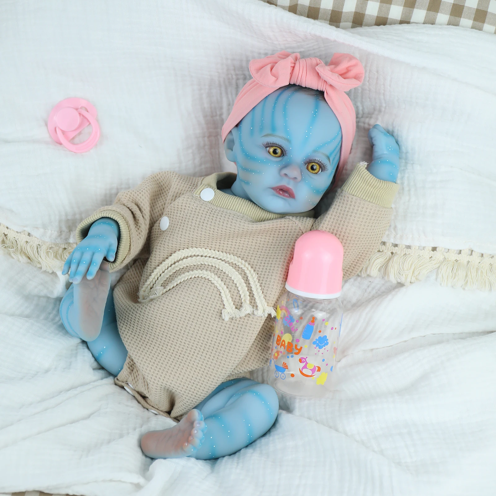 18inch Silicone Baby Reborn Full Vinyl Body Avatar Meadow Lifelike Soft Touch Handmade High Quality Doll for Girls Kids Toy Gift