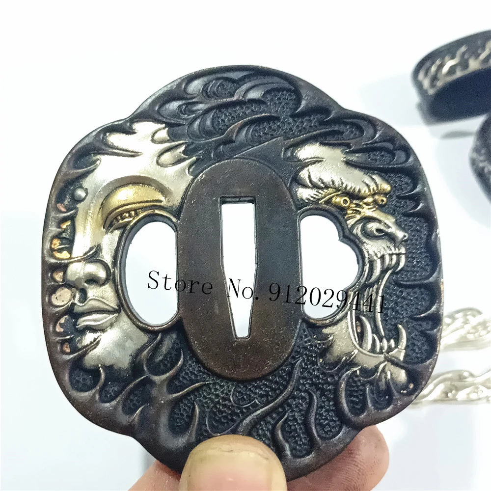 Imagem -03 - Cobre Bronze Guarda para o Japonês Samurai Katana Montagem para Wakizashi Tanto Tsuka Montagem Tsubasa Kashira Samurai Fuchi Tsubasa