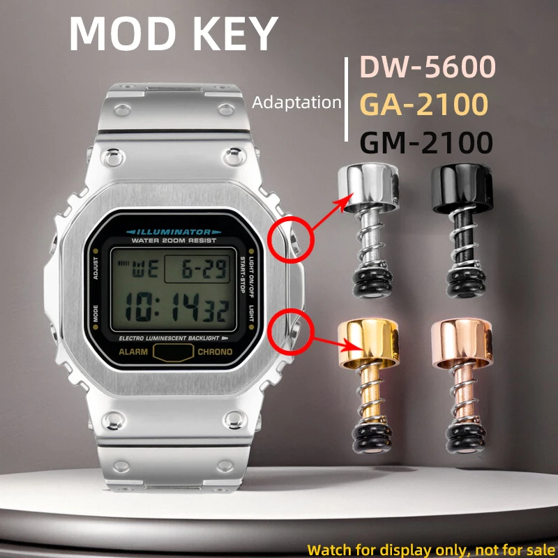 

For Casio Key DW-5600 dw5600 GA-2100 ga2100 GM gm2100 GMA-S2100 Modified Button Farmhouse Oak DIY Key Golden Button Accessories