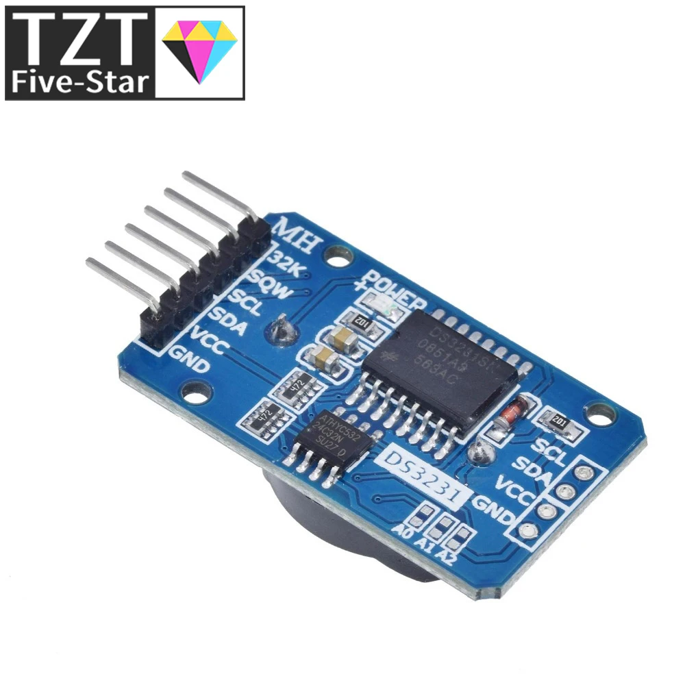 TZT DS3231 AT24C32 IIC Module Precision Clock Module DS3231SN Memory Module Real Time Module 3.3V 5V For Raspberry Pi