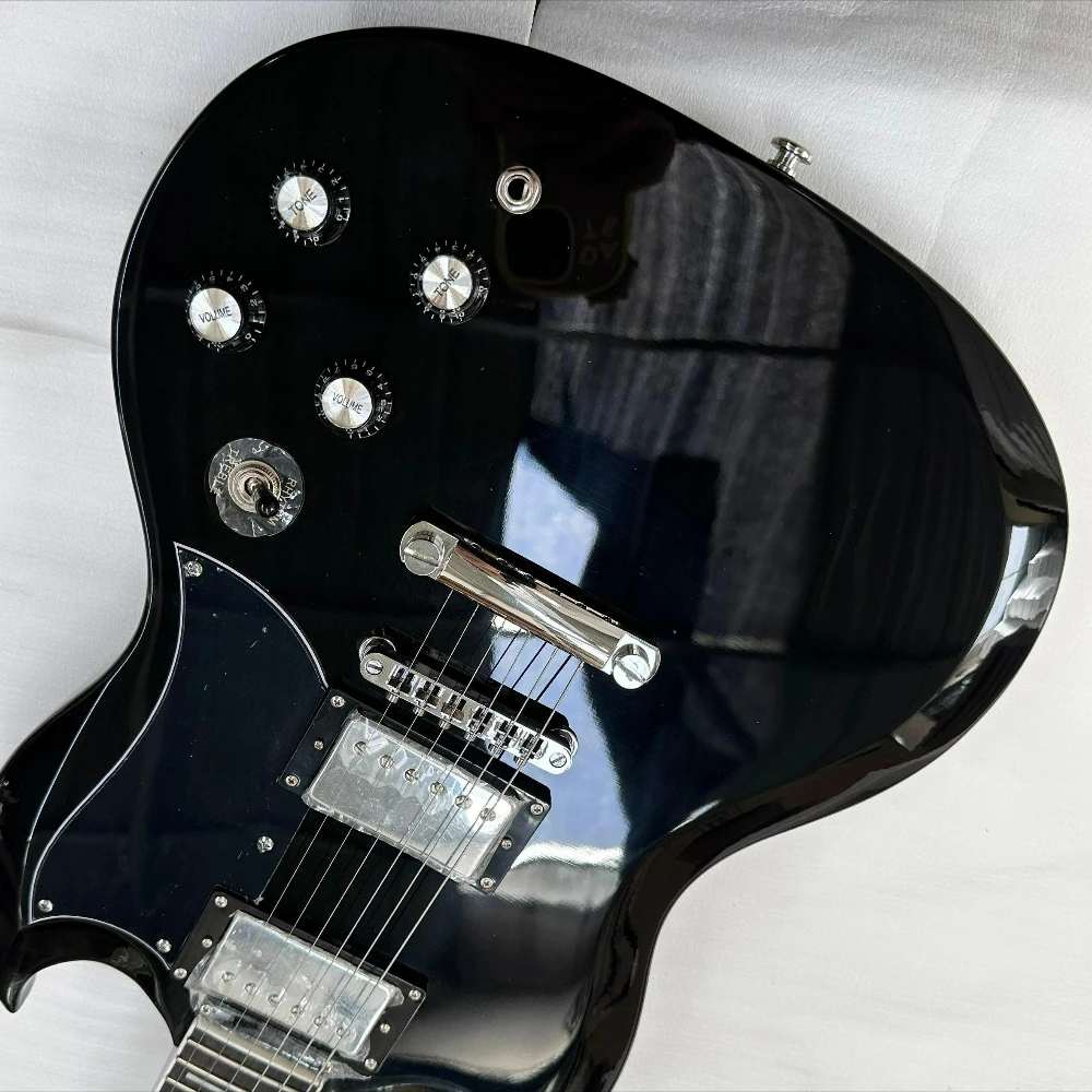 Los más vendidos Guitarra eléctrica SG negra Envío gratis Diapasón de palisandro 22 trastes Adecuado para principiantes Nivel principiante disponible