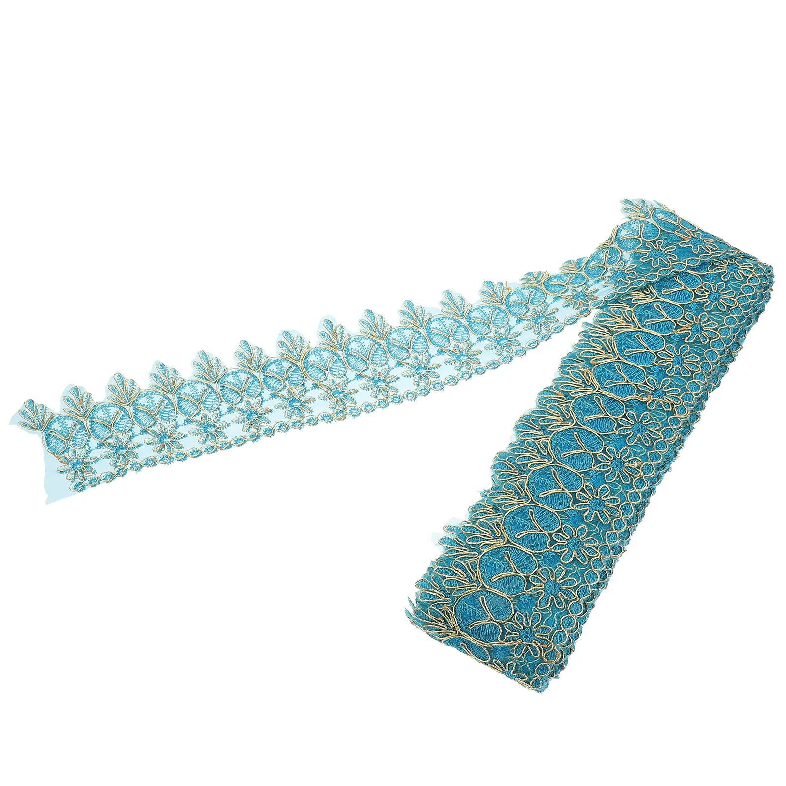 

1Pcs Polyester Mesh Lace Trim for DIY Curtain Lace Dress Decoration Wedding Hair Accessories Tulle Embroidery Decorative Trim