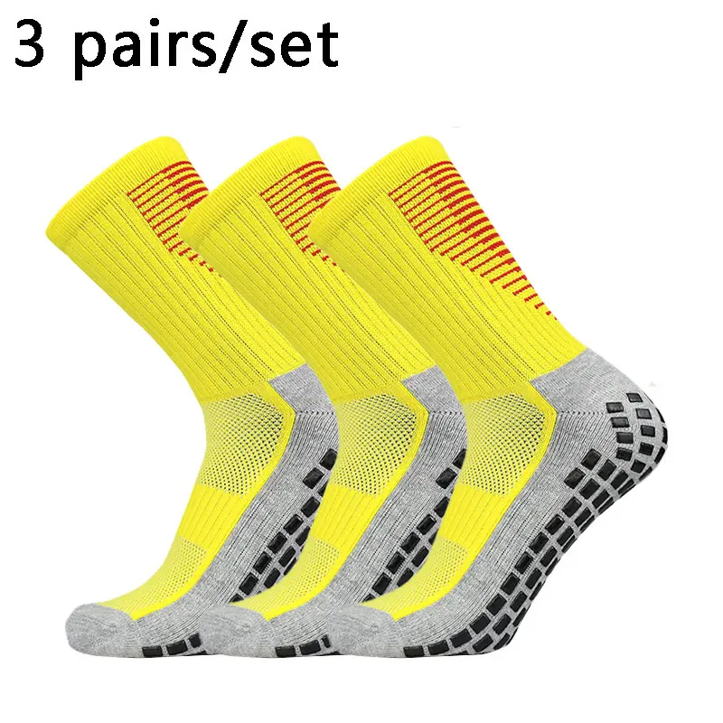 3 Paar Fußballsocken mit Fersenschutzmuster für Herren und Damen, quadratische, rutschfeste Silikon-Fußballsocken, Calcetines Antideslizante – Detail 11