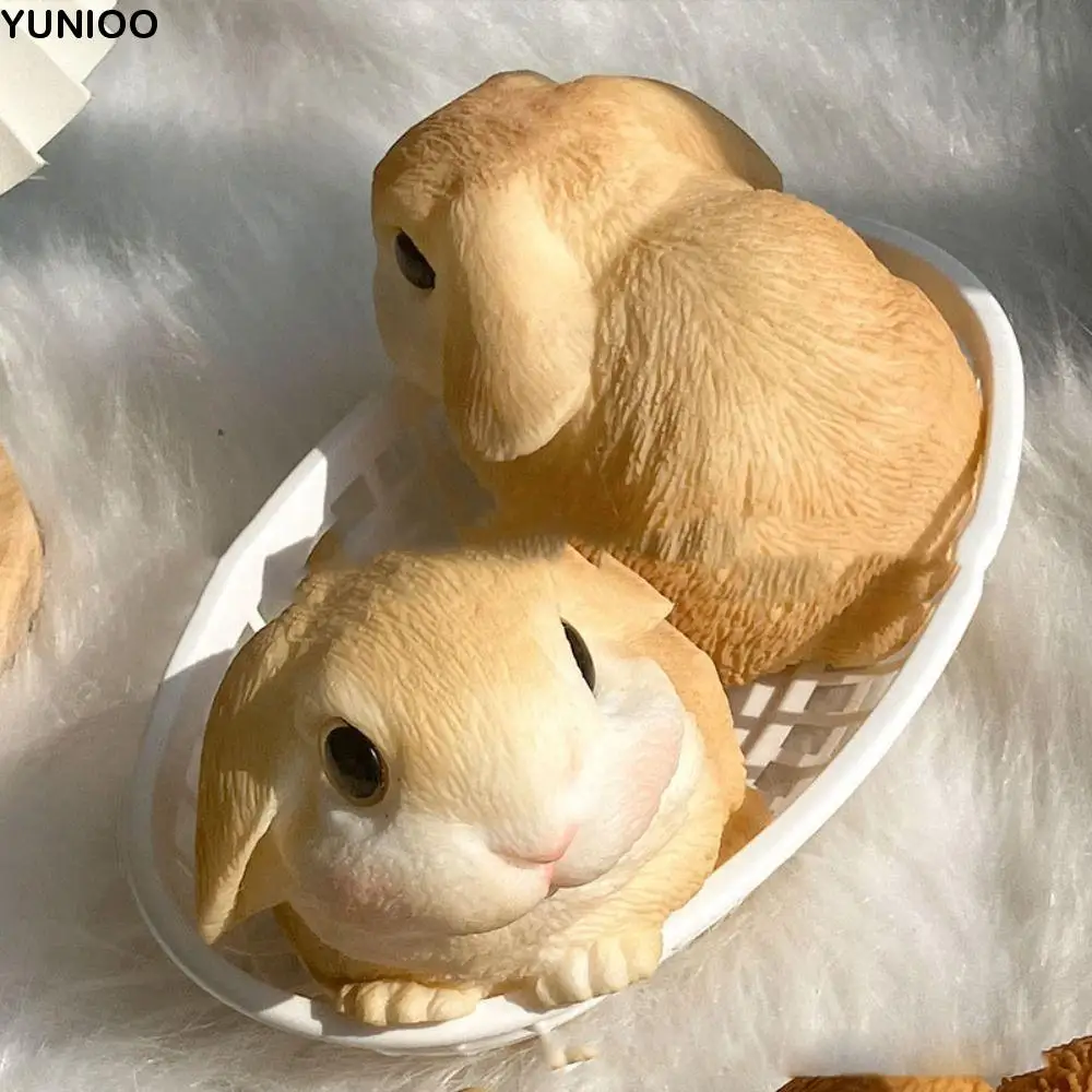 Simpatico coniglio grande a rimbalzo lento giocattolo da spremere cartone animato simulazione colorata coniglio da spremere giocattoli animale morbido coniglio agitarsi giocattolo per bambini