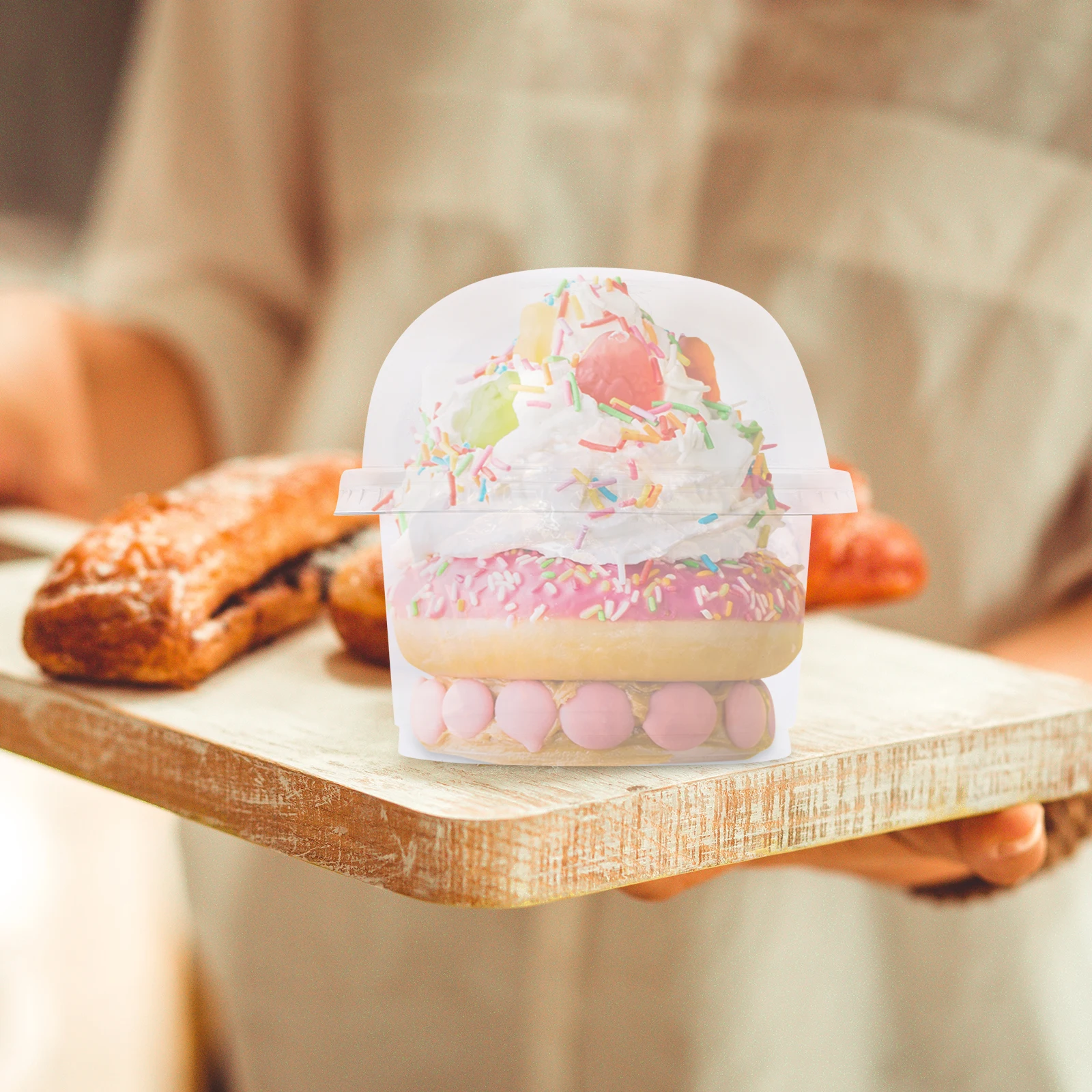 

50 Pcs Dessert Cup with Lid DIY Accessories Container Cups Disposable Containers Plastic Salad Clear