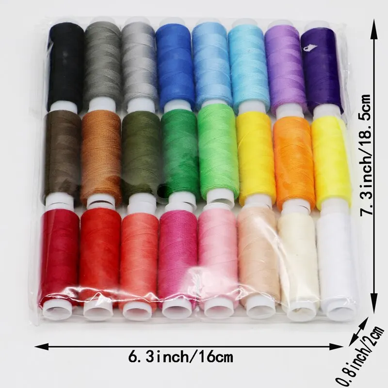 24 Colour Polyester Machine Embroidery Sewing Threads Hand Sewing Thread Craft Patch Steering Wheel Sewing Supplies