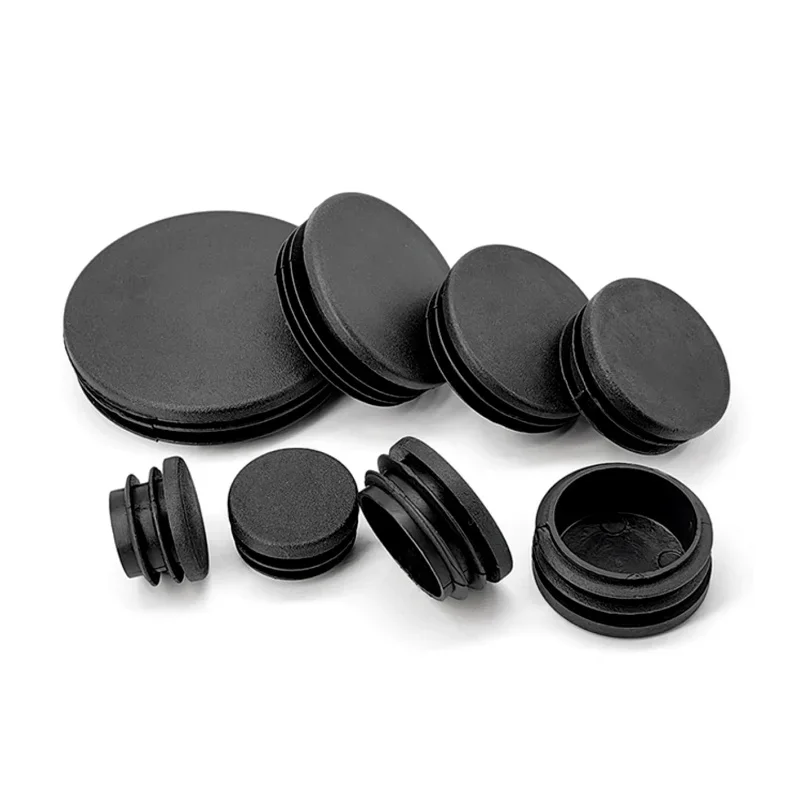 Round Pipe Plug12-100Black Plastic Blanking Caps Insert End Cap Hole Plug Chair Table Feet Cap Tube Pipe Chair Non-Slip Foot Pad image 4