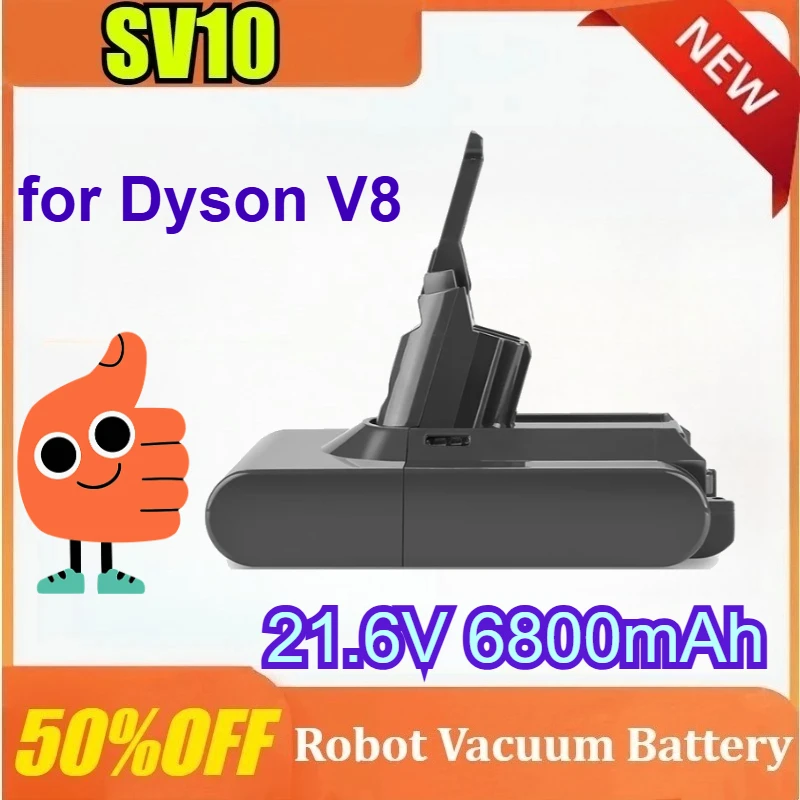

6800mAh for Dyson SV10 21.6V Battery for Dyson V8 Battery for Dyson V8 Absolute Fluffy/Animal Li-ion Vacuum Cleaner Charger