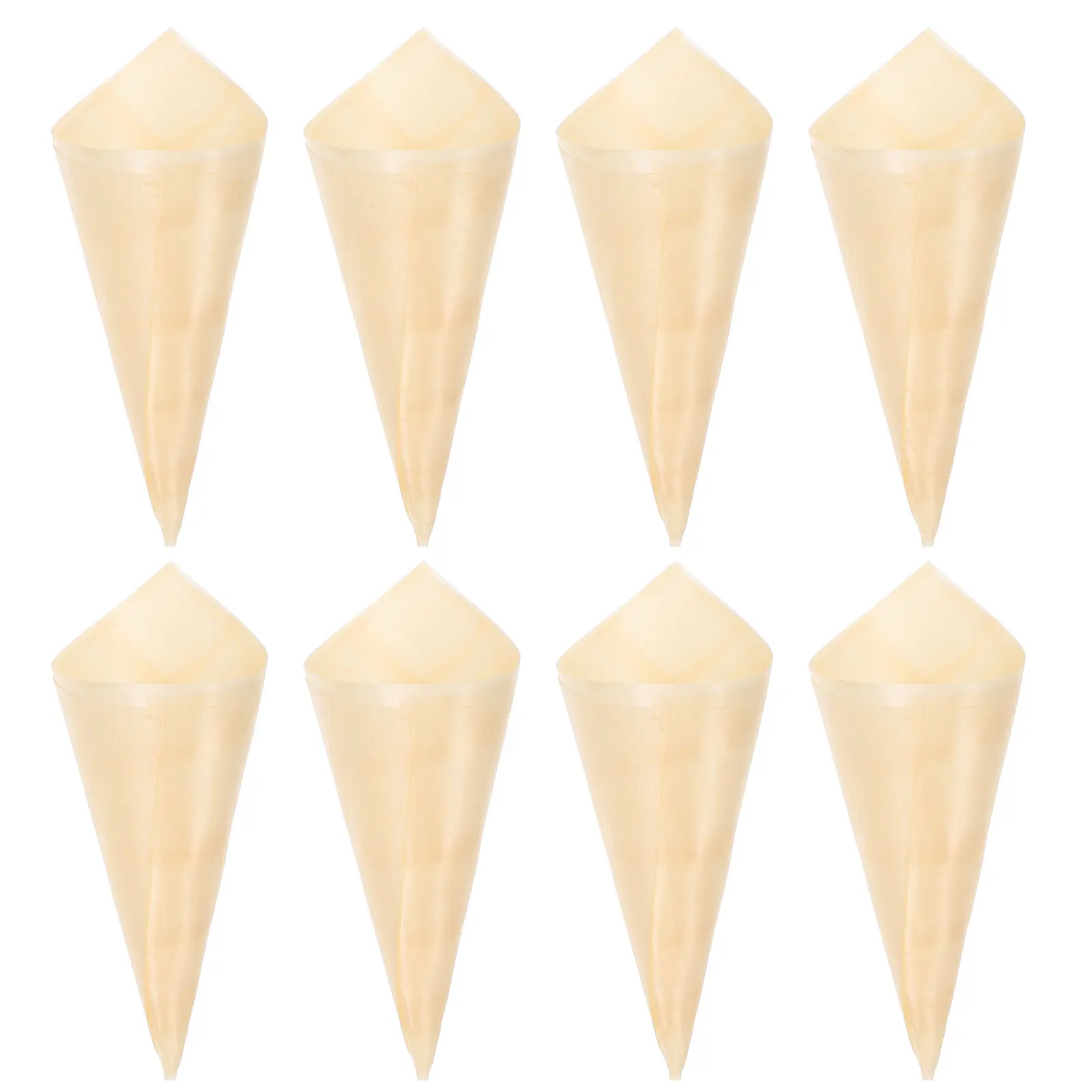 

50pcs Disposable Wood Appetizer Cones Ice Cream Cone Cups Party Candy Cones For Cold Foods Perfect Workmanship Of Product