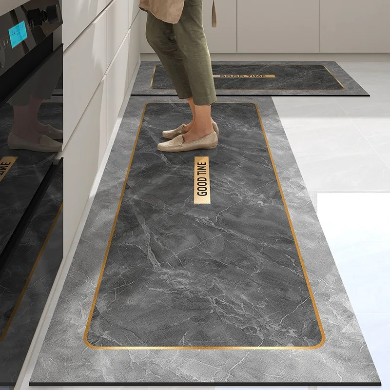 

Carpet for Kitchen Floor Mat Marble Leather Waterproof Oil-proof Rug Non-slip Area Rugs Home Decor Alfombra Vinilicas Cocina