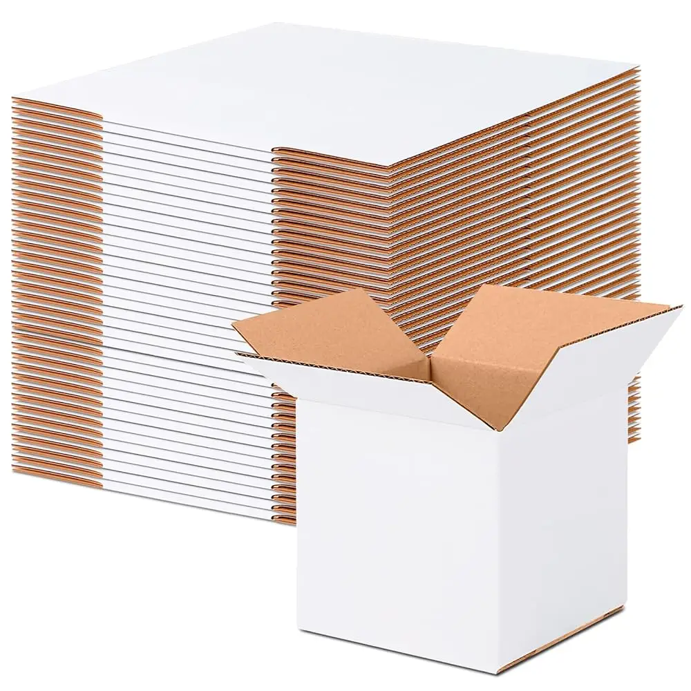 

Набор из 40 маленьких почтовых коробок 6x6x6, белые гофрированные картонные коробки для малого бизнеса, для отправки почты, упаковки подарков