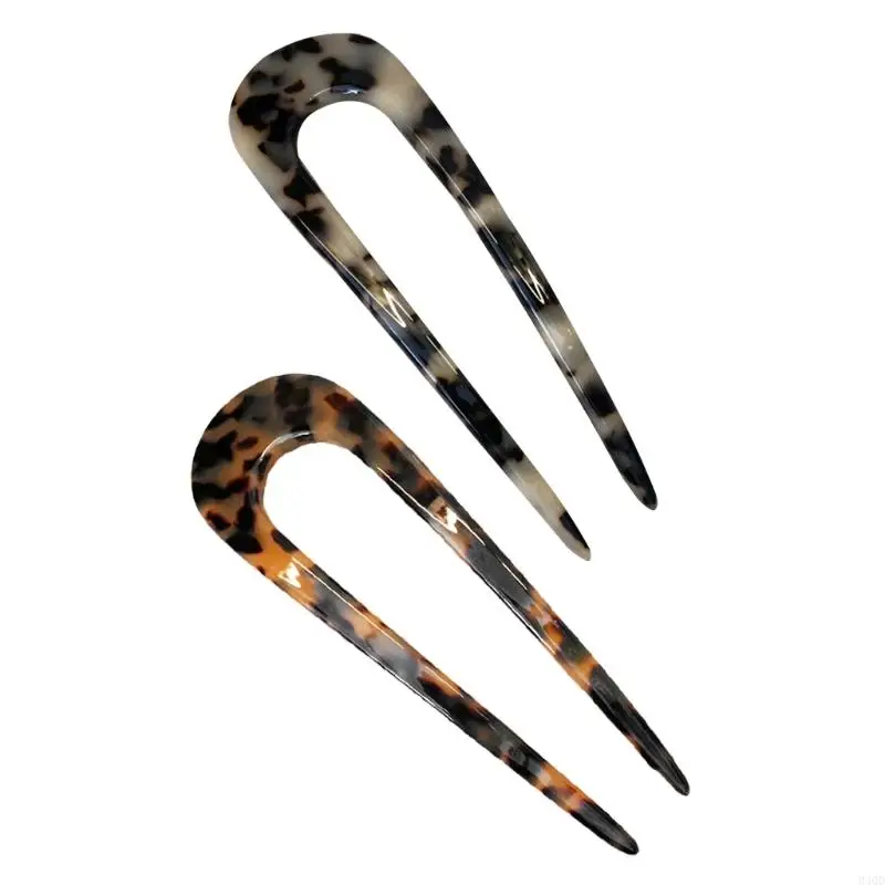 

340D Shaped Hair Pin Fork Sticks 2 Prong Acetate Tortoise for Shell Hairpin Chignon