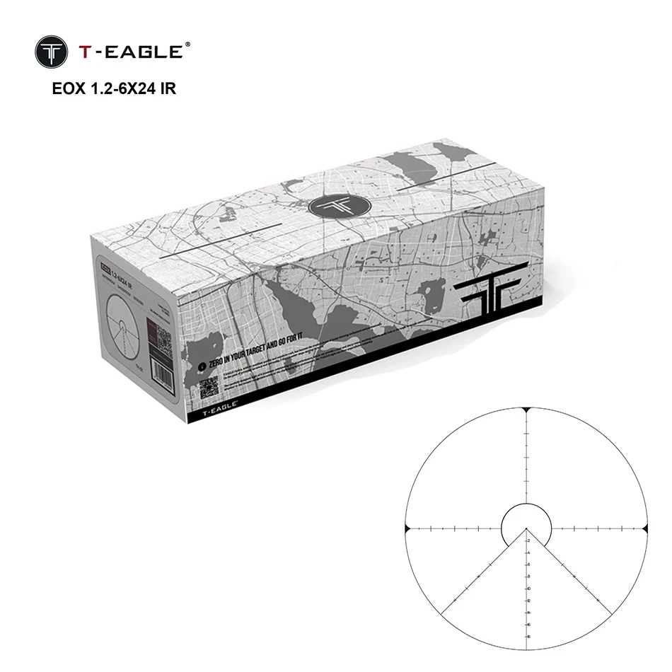 T-EAGLE EOX 1.2-6X24 IR Tactical Riflescope Hunting Spotting Rifle Scope Optical Collimator Air Gun Airsoft PCP Sight