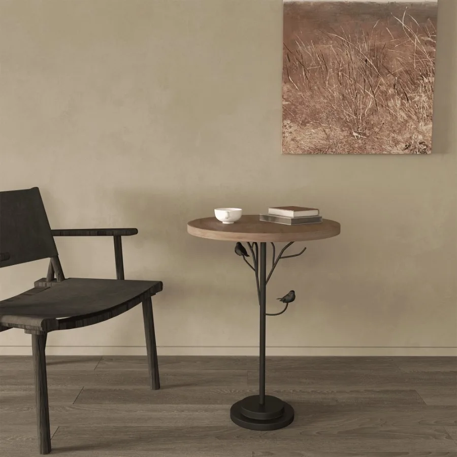 

Круглый приставной столик Маленький столик для напитков для небольших помещений Современный акцентный торцевой столик Журнальный столик с металлическими ножками для гостиной Спальни