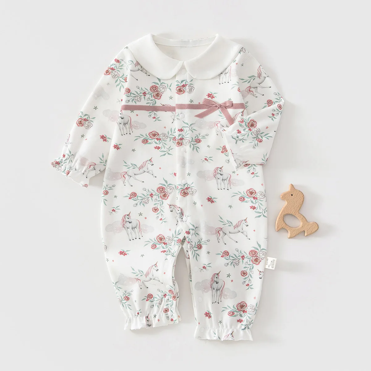 

2026 Baby Girl Spring Autumn Fashion Onesie Clothes 6-18 Month Infant Boy Pure Cotton Cute Romper Kid Print Outdoor Bodysuit