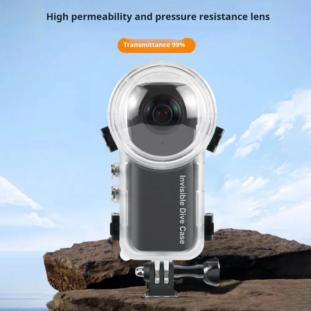 Action Camera Diving Shell Waterproof Diving Case Anti-Fingerprint Anti-Fog Coating PC Sealed Shell for Insta360 X4 Camera