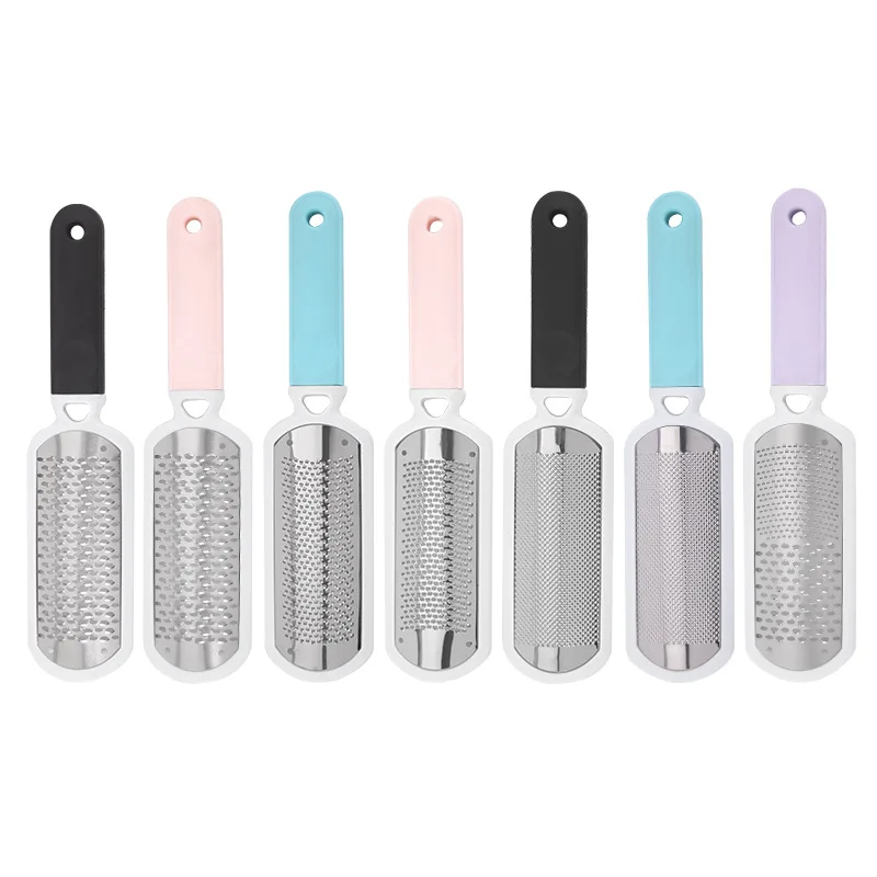 Lime à pied, épurateur de pieds, outil de pédicure pour enlever les callosités, pour pieds secs et humides, cadre en acier inoxydable, râpe pour talon craquelé