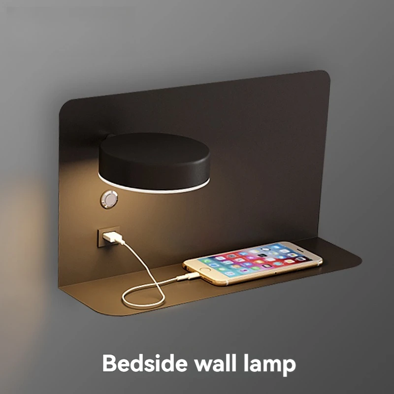 

Lighting Fixtures, Nordic Wall Lights, Bedroom Bedside Lamps, Reading, Simple And Creative, No Wiring, Led Lights, Usb, Mobile P