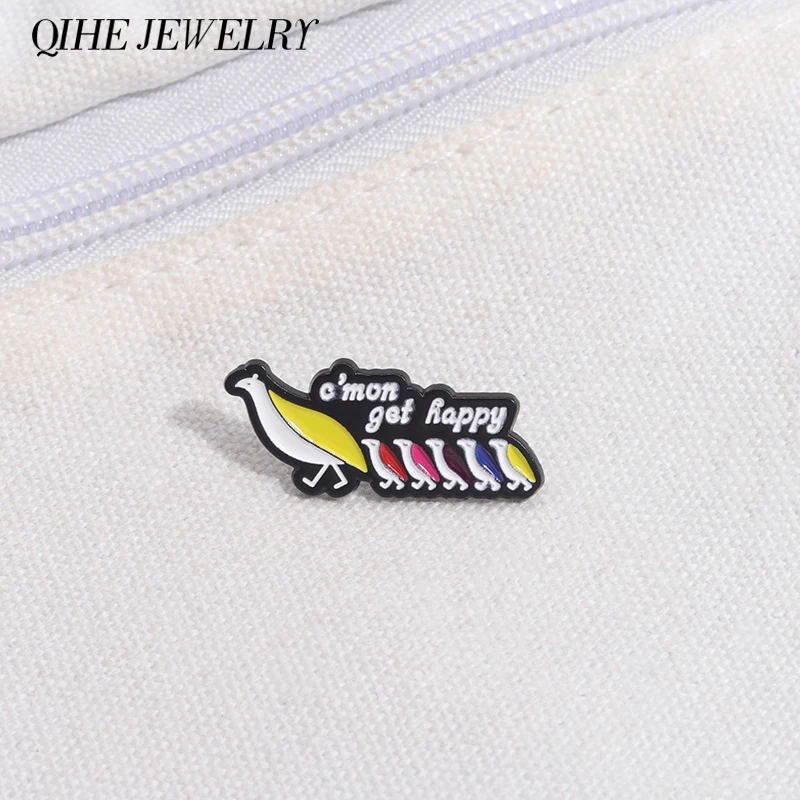 C'mon Get Happy Enamel Pins Cartoon Animation Movies Brooches Clothes Lapel Badge Funny Backpack Jewelry Gift for Kids Friends