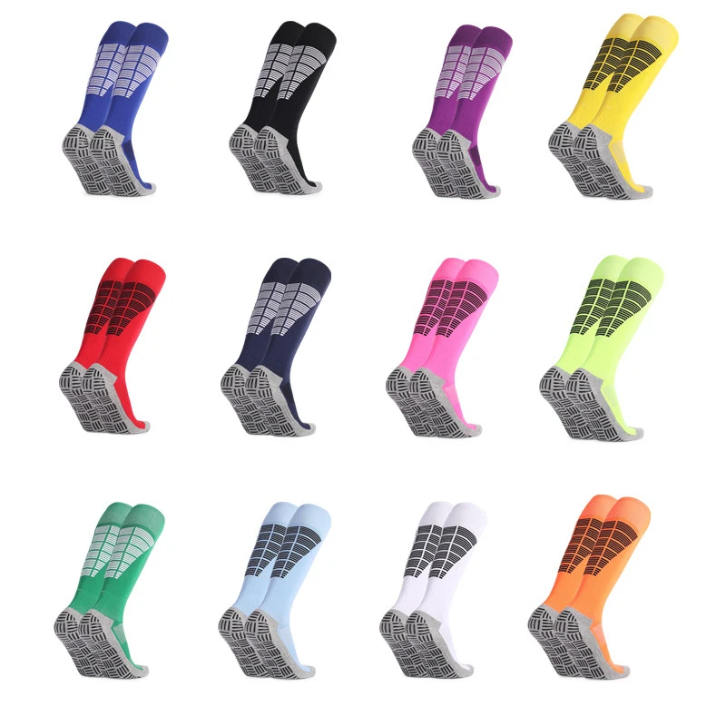 Men Sports Soccer Socks Non Slip Long Knee High Compression Anti Slip Rubber Pads Breathable Basketball Football Running Sock