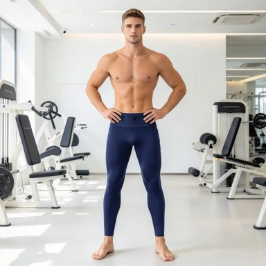 Mens High Stretch Compression Pants with Fleece Lining Outdoor Marathon Trail Running Workout Trousers