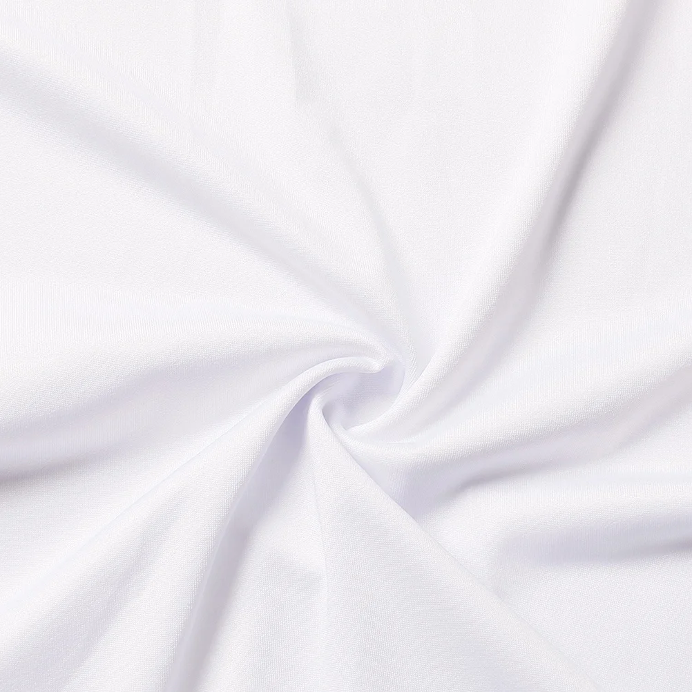 

White Solid Color Milk Silk Chair Cover Stretchable Wrinkle Resistant Removable Dining Chair Protector for Restaurant Hotel