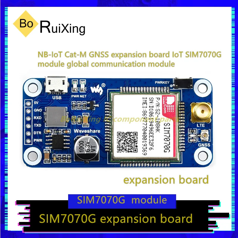 1PCS/LOT SIM7070G Cat-M-NB-IoT-GNSS  Expansion Board LoT SIM7070G Module, Global Communication Module