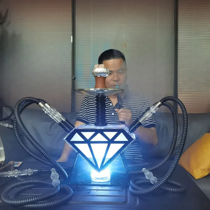 

New acrylic colorful hookah, diamond Arabic hookah, red and blue bar KTV hookah