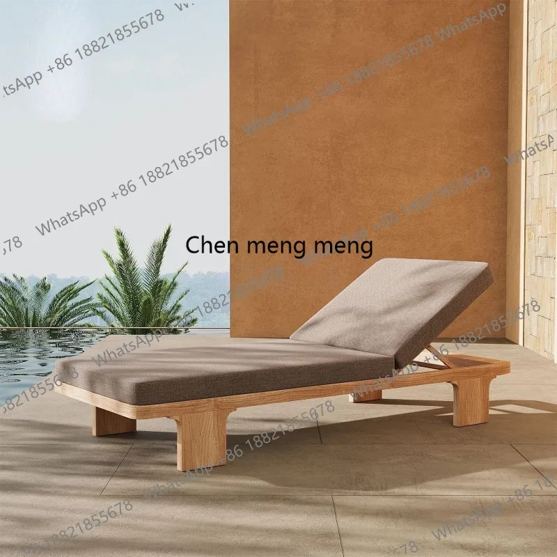 Adjustable Teak Outdoor Lounge Chair All Weather Outdoor Furniture Beach Teak Lounge Chair