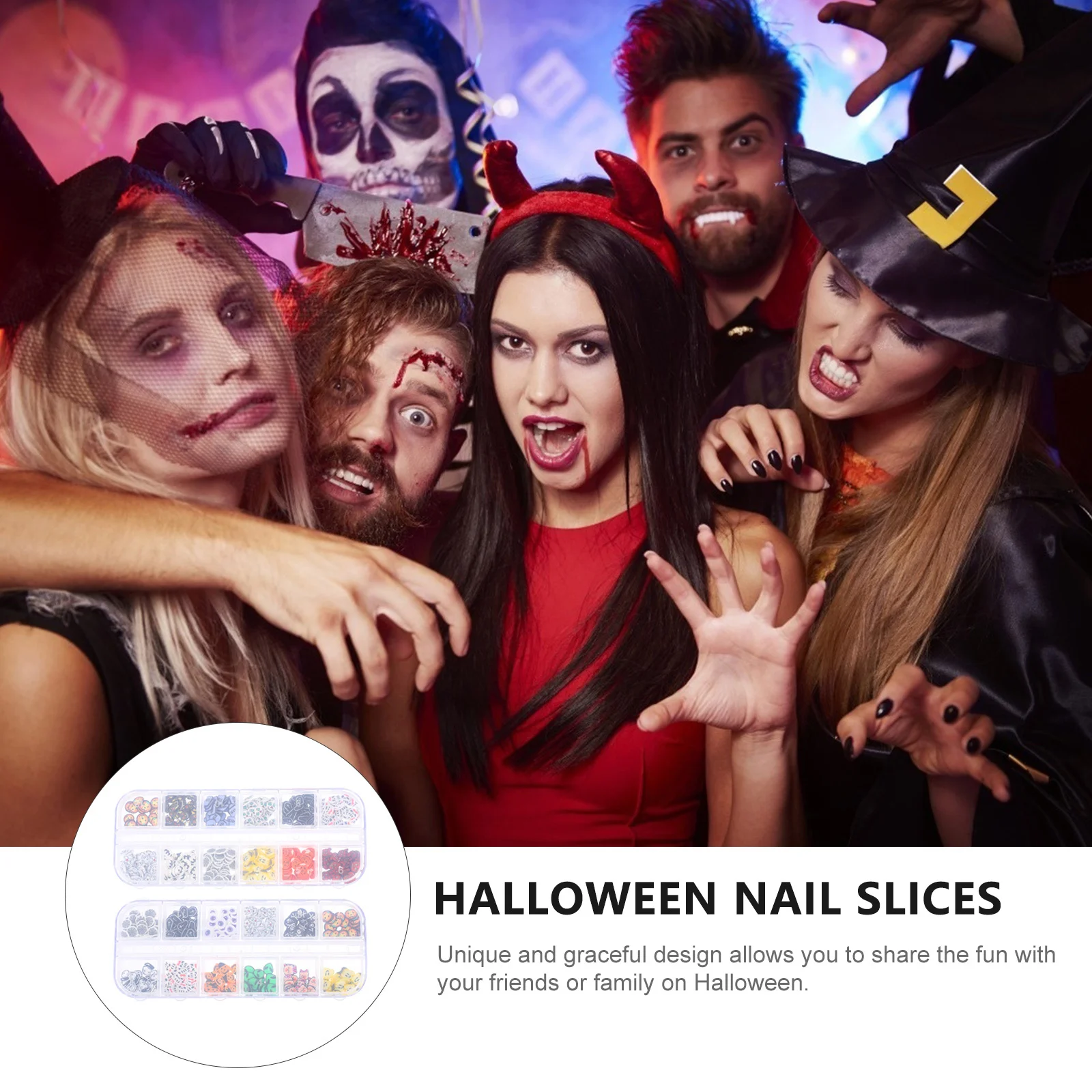 

Halloween Nail Sequins 3 Boxes Pumpkin Web Patterns No Harm Healthy Material Manicure Decor Nail Sequins