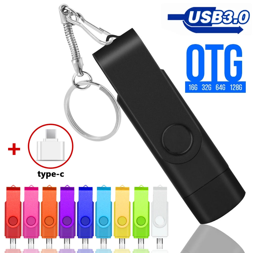 For phone Lightning  OTG 3.0 flash drive memory stick type c pendrive type-c USB Flash Drive 16GB 32GB 64GB pen drive usb3.0