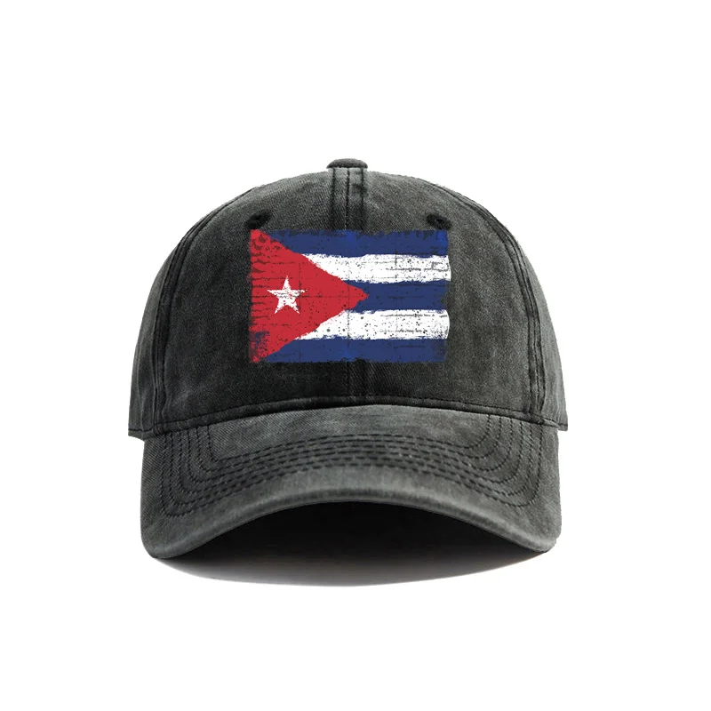 Cuba Flag Hat for Men Women Adjustable Distressed Caps Washed Cuba Map Baseball Cap Dad Gift