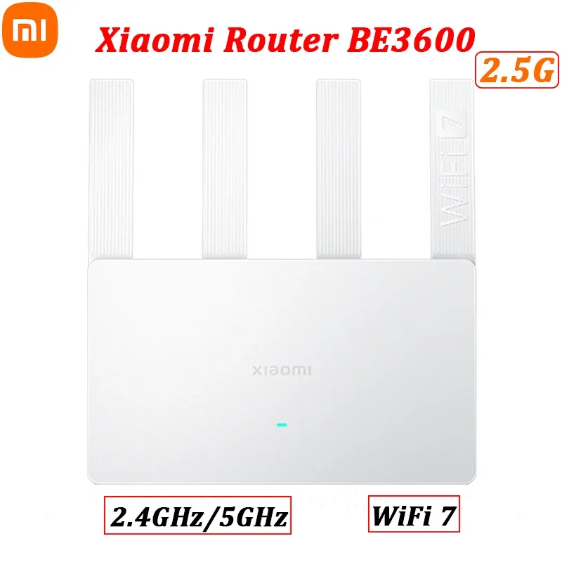 Xiaomi WiFi Router BE3600 2.5G WiFi 7 Dual Band Mesh 2.4/5GHz 160MHz 3570Mbps Dual WAN LAN Mesh Network Mi Home App CN Edition