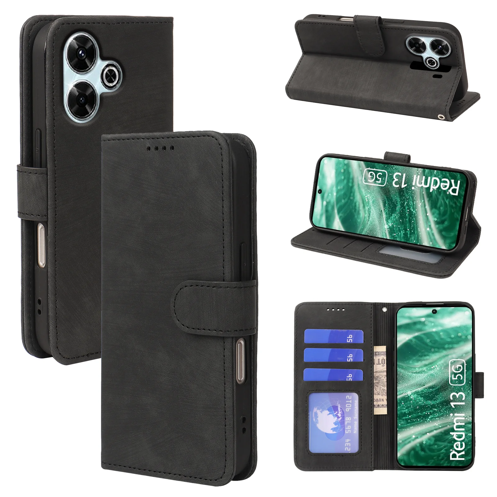 

Luxury PU Card Holder Leather Magnetic Mobile Phone Cases For Redmi Note Poco X7 Pro 14 pro 4G A4 14C Wallet Women Phone Cover