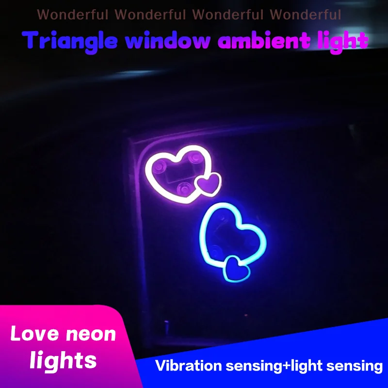 

Alight with Love, Solar Powered LED Car Light, Heart-Shaped, Fit for Triangle Window, Wire-Free and Atmospheric.