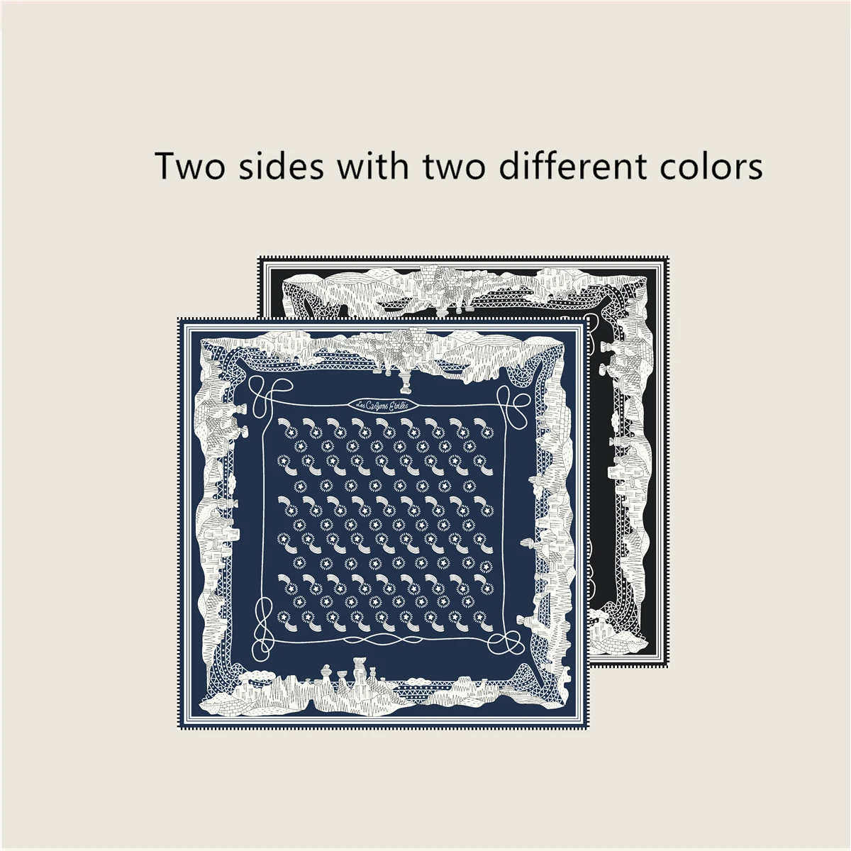 Petit foulard en soie de marque de luxe, foulards en soie sergé, impression Double face, ourlets, châles roulants, accessoires pour cheveux, cadeau de noël