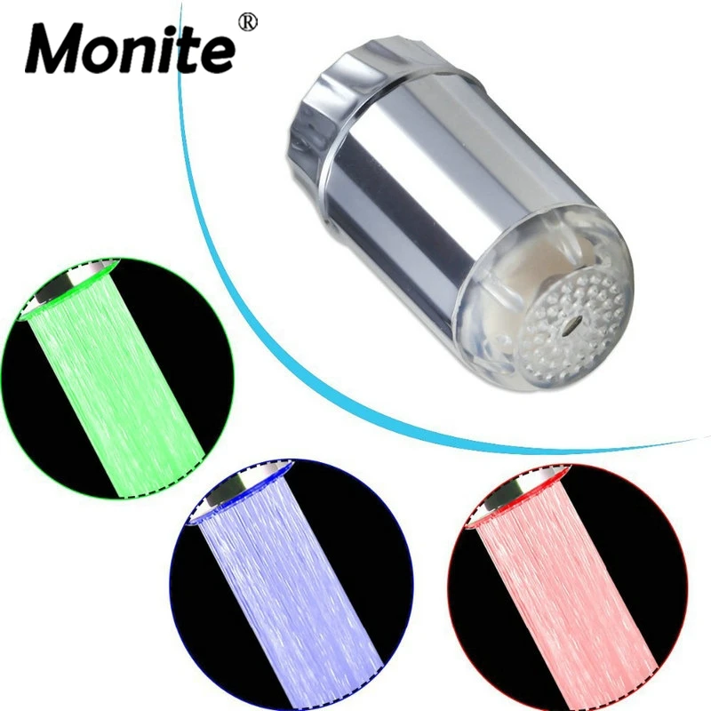 

Светодиодный светильник для душа, свечение, поток воды, изменение цвета, кран для ванной носик кухонного крана светодиодный