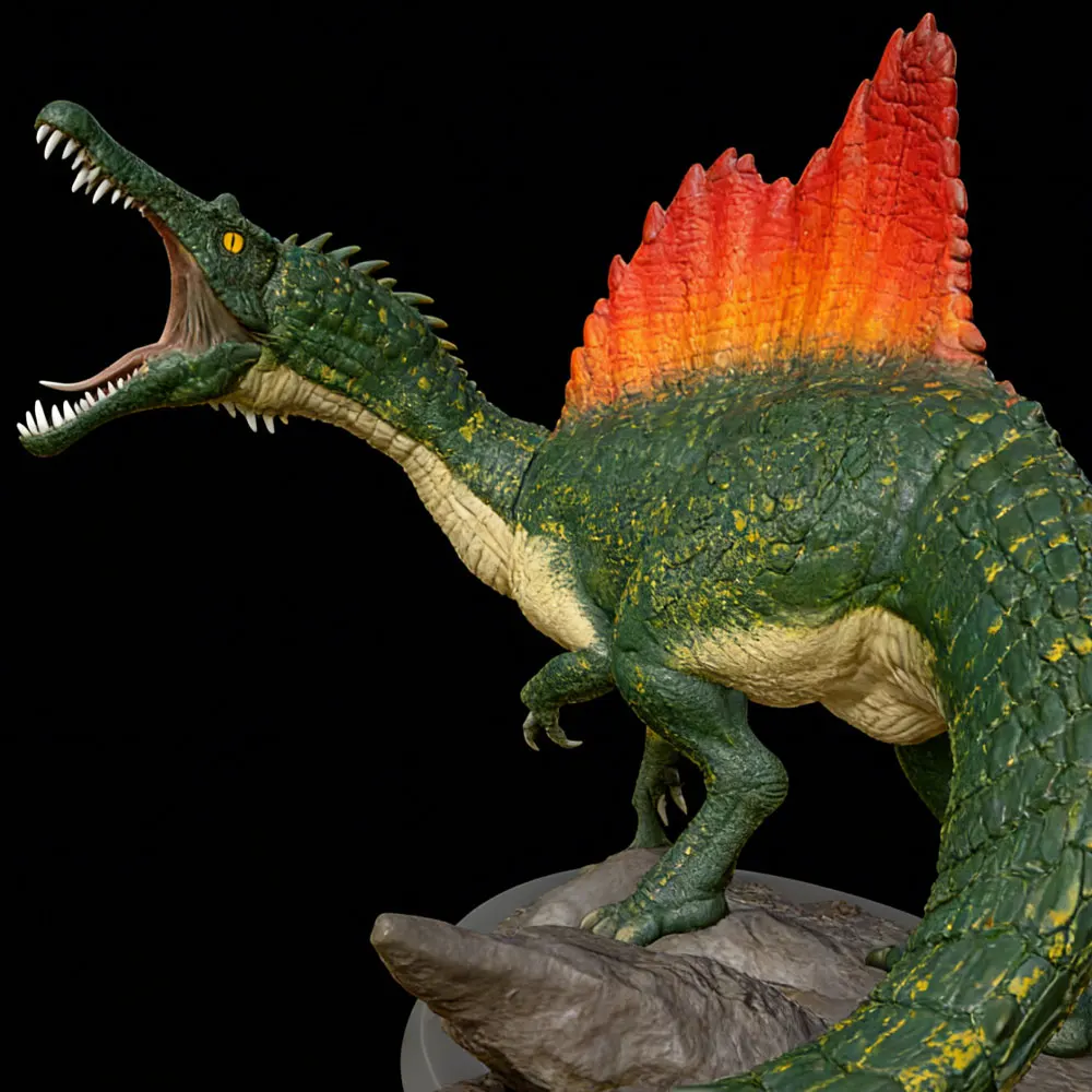 

Unpainted and Uncolored Animal Model Figures: Pteranodon, Spinosaurus. It Has a Slender Snout and Conical Teeth, Similar to a Crocodile