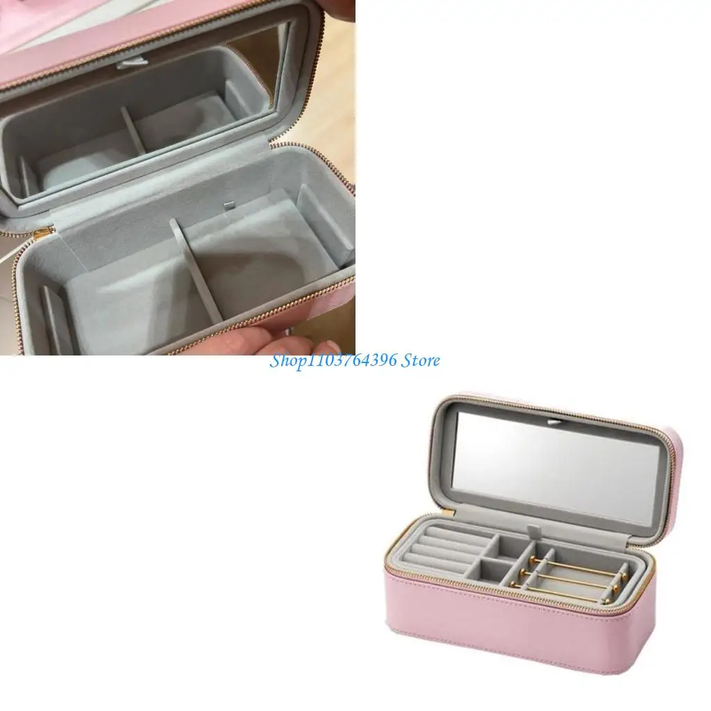 

Женственная розовая шкатулка для драгоценностей с защитной внутренней подкладкой, уникальный держатель для хранения