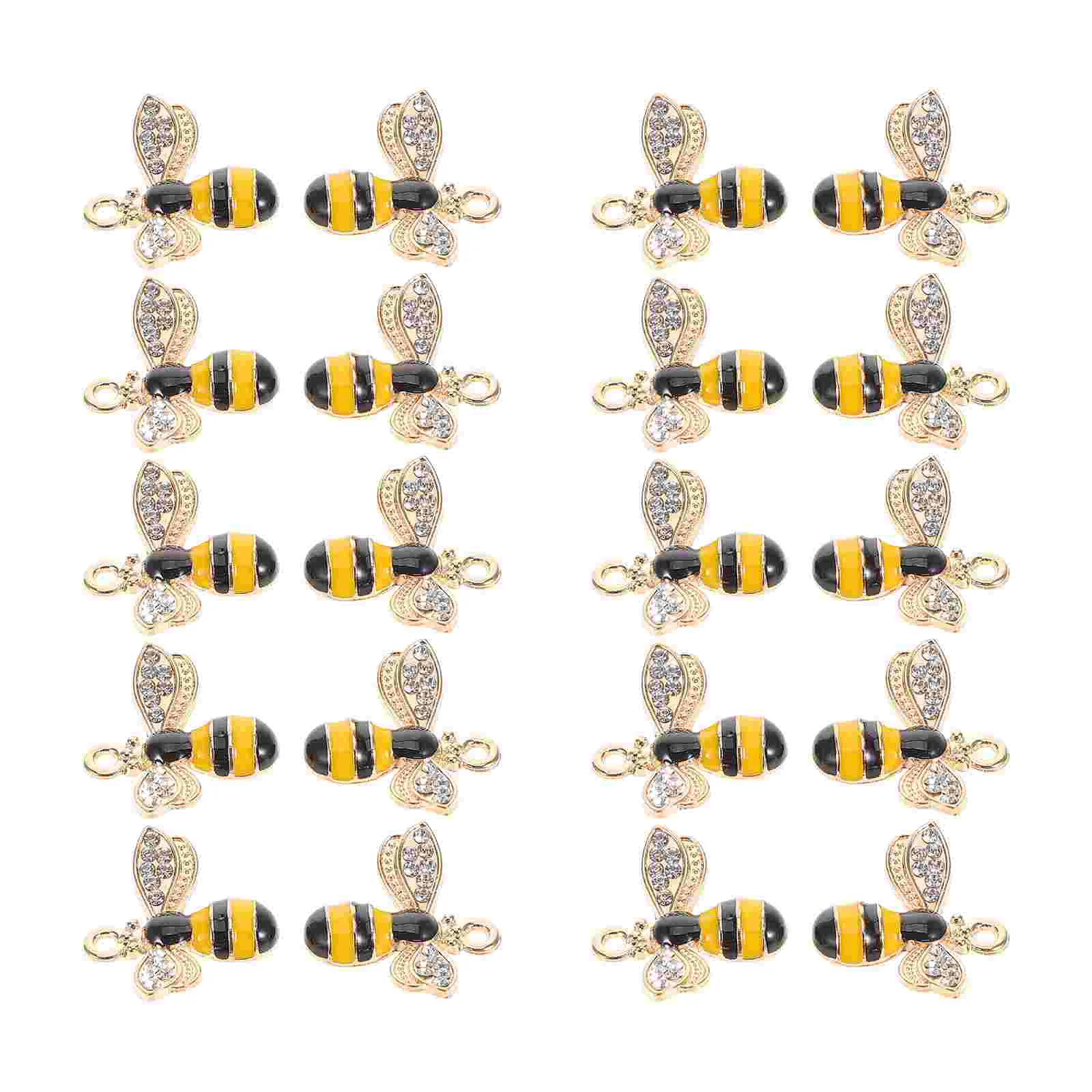 20 Pcs Little Bee Pendant Jewelry Making Charms Alloy Pendants Handmade Crafts Accessories Creative Exquisite Bee Charms