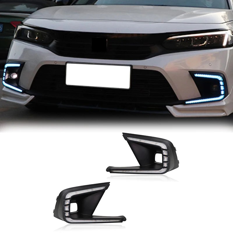 

Gobison Hot Sales Led Drl Daytime Running Light Fog Lamp for Honda Civic 2021 2022 2023 Daytime Running Light